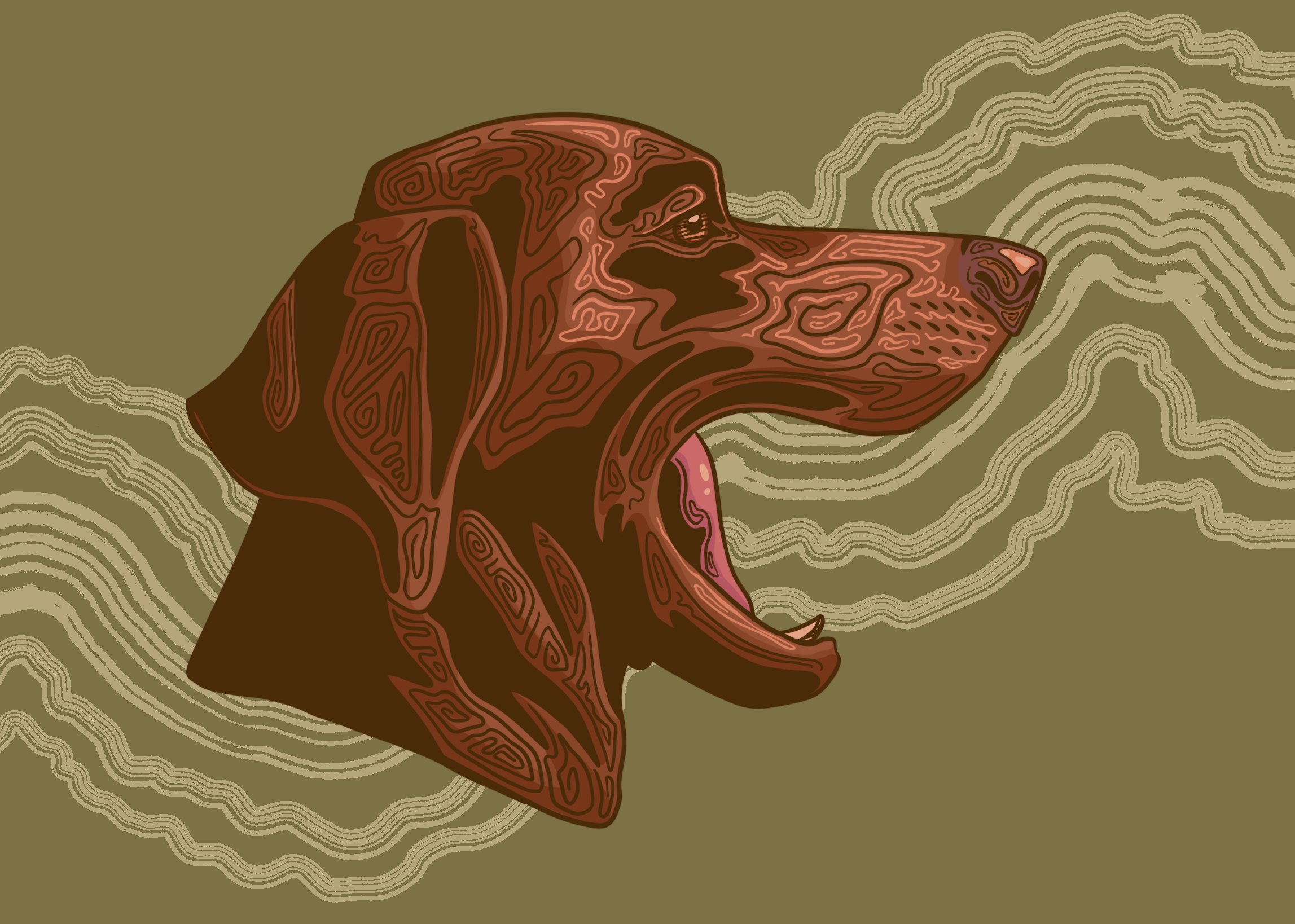 German Shorthair Pointer Dog Illustration